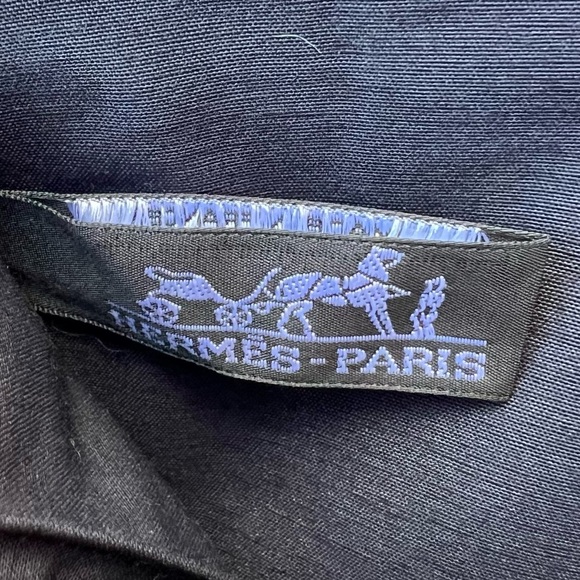 Hermes Large Organizer Yell Lone Long Wallet Canvas Nylon Gray Navy Zip Around - Picture 4 of 5